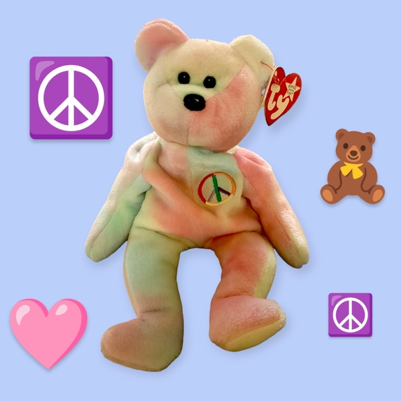 Ty Peace the Tie-Dye Bear Rare Collectible